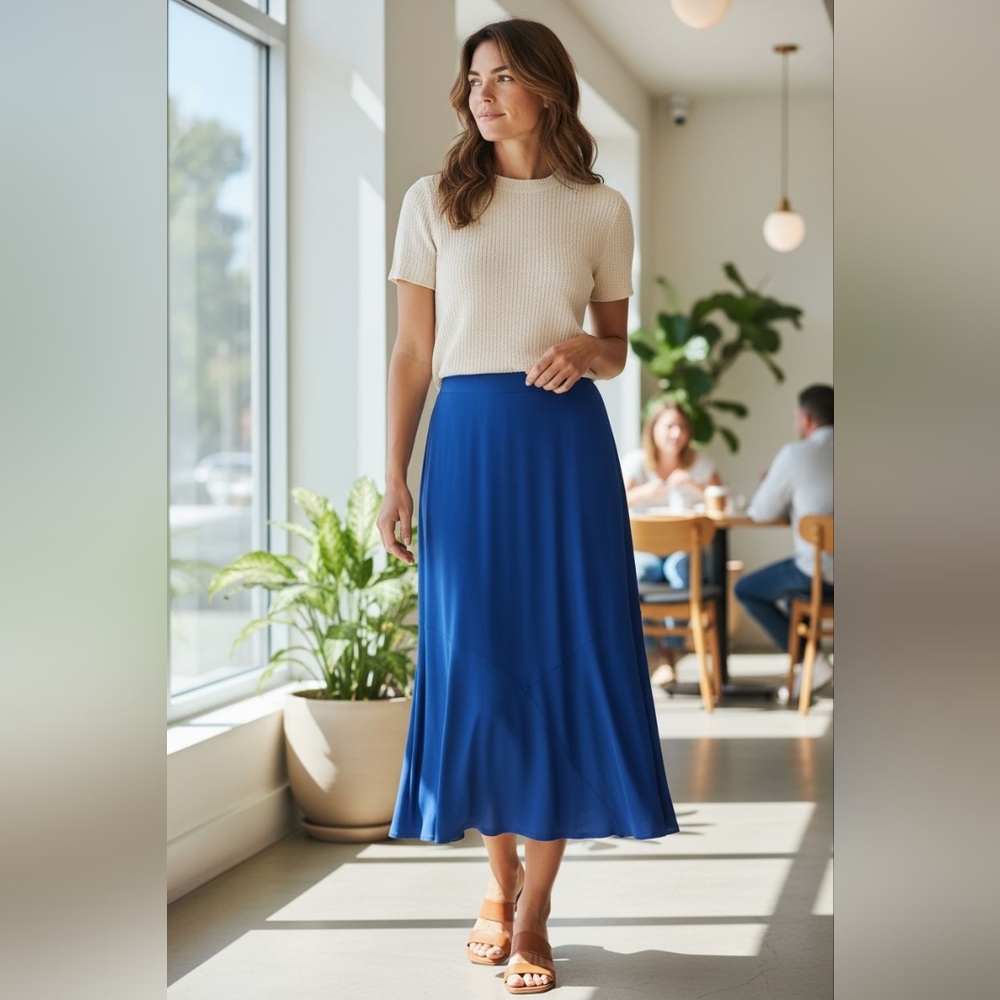 Chico's Royal Blue Midi Skirt